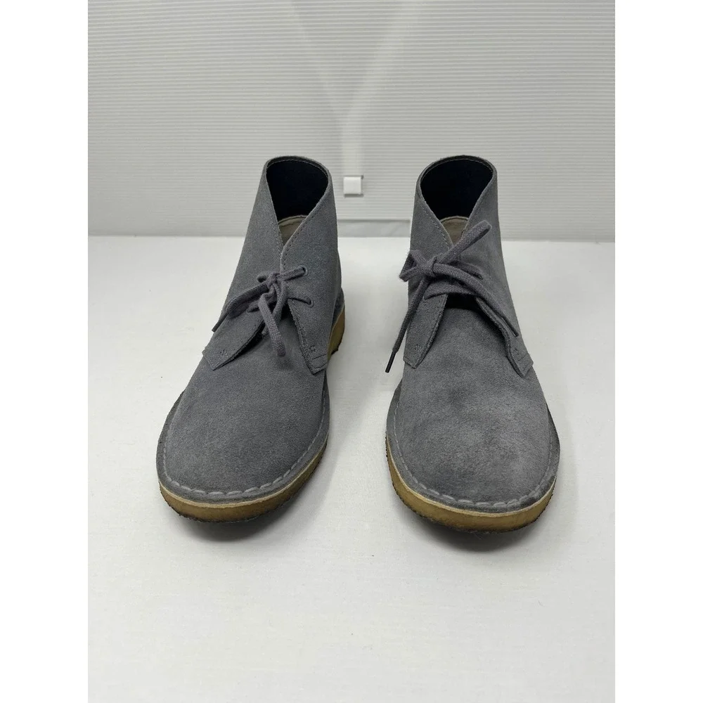 Clarks Originals Desert Boots Blue Grey Suede Chukka Lace Up Shoes Womens 10